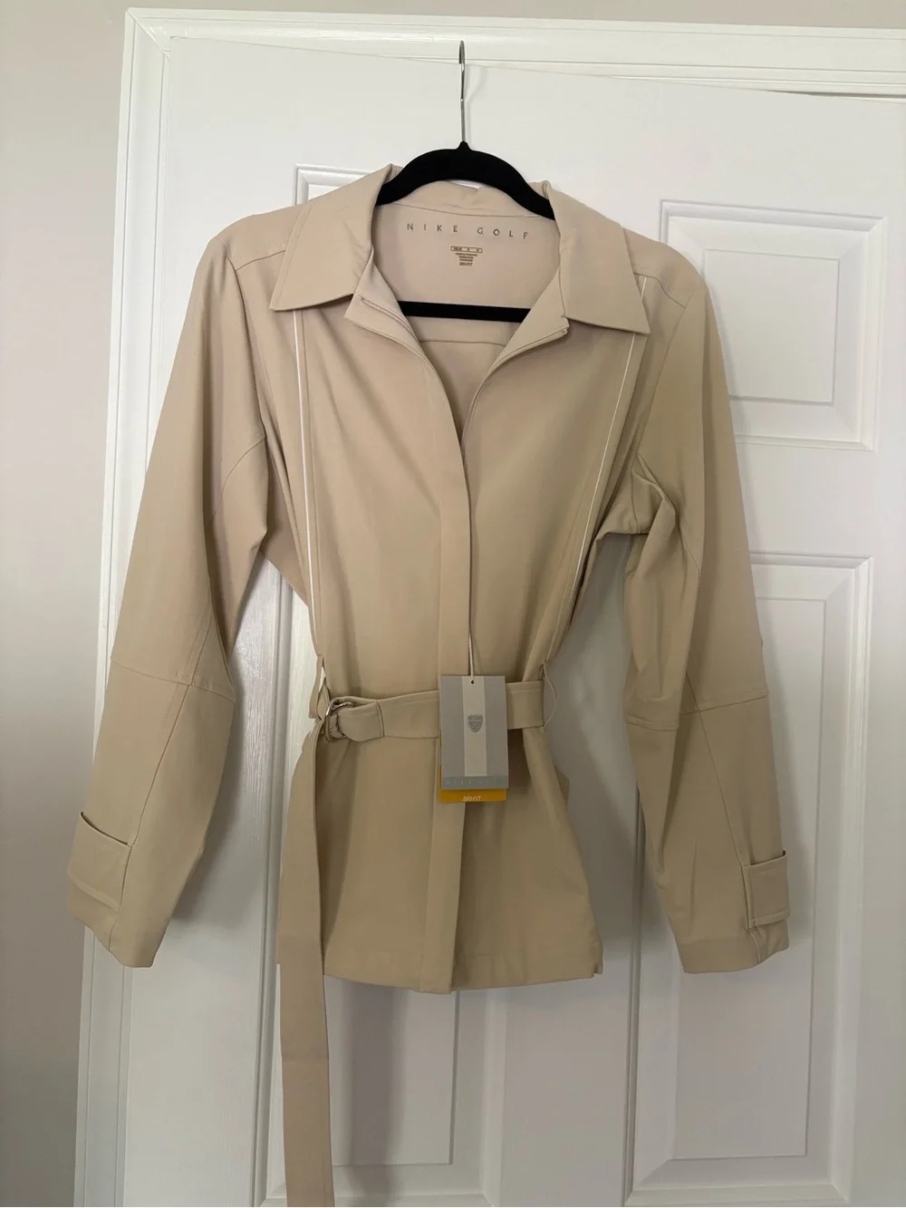 Nike Women's Dri-Fit Golf Beige Belted Jacket NWT MEDIUM
